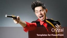  Presentation with pirate - Presentation design featuring pirates carribean party - man pirate against dark background background and a wine colored foreground