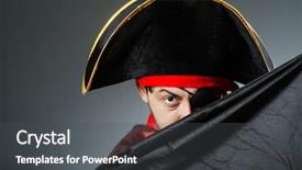  Presentation with pirate anchor - Presentation theme featuring pirates carribean party - man pirate against dark background background and a dark gray colored foreground