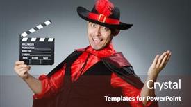  Presentation with pirate - Amazing presentation theme having pirates carribean party - man pirate against dark background backdrop and a tawny brown colored foreground