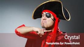  Presentation with pirate treasure map widescreen - Cool new presentation design with pirates carribean party - man pirate against dark background backdrop and a tawny brown colored foreground