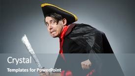 Presentation with pirate - Amazing slide set having pirates carribean party - man pirate against dark background backdrop and a gray colored foreground