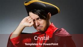  Presentation with pirate - Slide deck enhanced with pirates carribean party - man pirate against dark background background and a tawny brown colored foreground