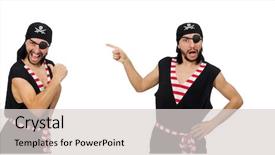  Presentation with pirate anchor - Presentation theme having pirates carribean party - man pirate isolated background and a  colored foreground