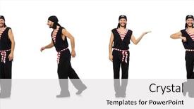  Presentation with pirate - Slides featuring pirates carribean party - man pirate isolated background and a  colored foreground