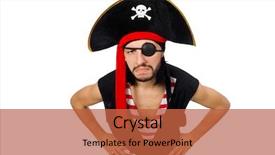  Presentation with pirate - Beautiful slide set featuring pirates carribean party - man pirate isolated backdrop and a red colored foreground