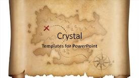  Presentation with treasure map - Colorful PPT layouts enhanced with pirates old treasure map isolated backdrop and a coral colored foreground