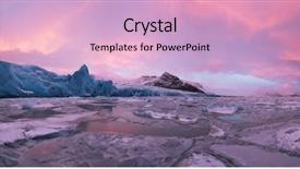  Presentation with ice frozen - PPT theme with pirple lake - beautiful iceberg lagoon in fjallsarlon background and a lemonade colored foreground