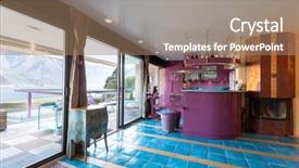  Presentation with modern elegant - Beautiful presentation design featuring pirple lake - modern elegant purple and blue backdrop and a coral colored foreground