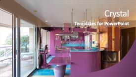  Presentation with modern elegant - Colorful presentation enhanced with pirple lake - modern elegant purple and blue backdrop and a coral colored foreground