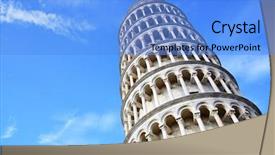  Presentation with tower - Cool new slides with pisa against blue sky backdrop and a light blue colored foreground