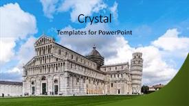  Presentation with tower air trafik control - Colorful PPT theme enhanced with pisa cathedral with the leaning backdrop and a light blue colored foreground