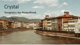  Presentation with architecture - PPT theme enhanced with pisa cityscape panorama with architecture background and a light gray colored foreground