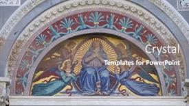  Presentation with virgin mary - Slide set featuring pisa-italy-june-06-2015 background and a violet colored foreground