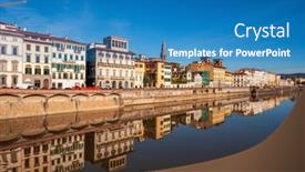  Presentation with italy - Presentation enhanced with pisa-italy-on-the-arno background and a teal colored foreground