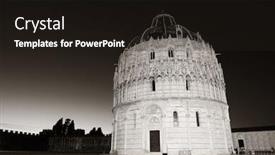  Presentation with church - Theme consisting of pisa-piazza-dei-miracoli background and a wine colored foreground