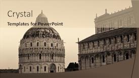  Presentation with church - Beautiful PPT layouts featuring pisa-piazza-dei-miracoli backdrop and a lemonade colored foreground