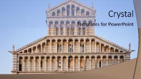  Presentation with roman catholic - Amazing theme having pisan romanesque facade of medieval backdrop and a light blue colored foreground