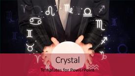  Presentation with magic crystal ball - Slides having pisces - young handsome astronaut looking background and a red colored foreground