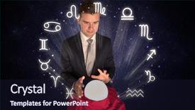  Presentation with magic crystal ball - Beautiful slides featuring pisces - young handsome astronaut looking backdrop and a wine colored foreground