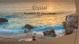  Presentation with beach - Presentation theme having piso-livadi-beach-on-paros background and a coral colored foreground