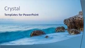  Presentation with beach - Audience pleasing PPT theme consisting of piso-livadi-beach-on-paros backdrop and a sky blue colored foreground