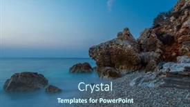  Presentation with beach - Cool new presentation theme with piso-livadi-beach-on-paros backdrop and a ocean colored foreground