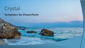  Presentation with beach - Colorful theme enhanced with piso-livadi-beach-on-paros backdrop and a light blue colored foreground