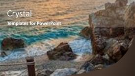  Presentation with beach - Cool new slides with piso-livadi-beach-on-paros backdrop and a coral colored foreground