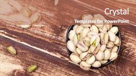  Presentation with fixing his black bow tie - Cool new theme with pistache - black bowl of pistachios backdrop and a coral colored foreground