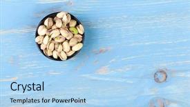  Presentation with turquoise - Beautiful slides featuring pistache - black bowl of pistachios backdrop and a light blue colored foreground