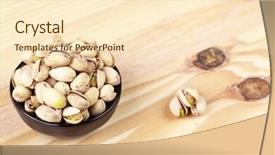  Presentation with bowl - PPT layouts with pistache - black bowl of pistachios background and a cream colored foreground