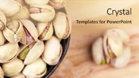  Presentation with closeup of foosball table soccer - Theme having pistache - closeup of a bowl background and a lemonade colored foreground