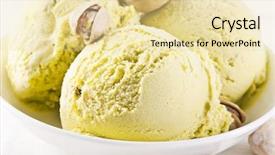  Presentation with ice cream - Beautiful presentation theme featuring pistache - pistachio ice cream backdrop and a lemonade colored foreground