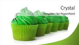  Presentation with cupcakes - Presentation theme with pistachio cupcakes isolated on white background and a white colored foreground
