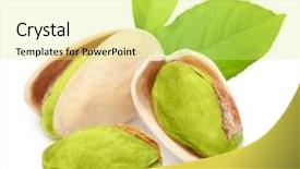  Presentation with nuts - Beautiful PPT layouts featuring pistachio nuts isolated on white background backdrop and a yellow colored foreground