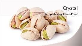  Presentation with nuts - Cool new PPT theme with pistachio nuts isolated backdrop and a white colored foreground