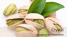  Presentation with nuts - Slides enhanced with pistachio nuts isolated background and a coral colored foreground
