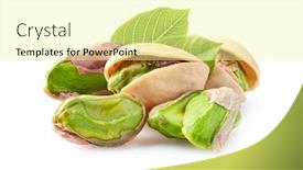  Presentation with nuts - Amazing slides having pistachio-nuts-with-leaves backdrop and a blonde colored foreground