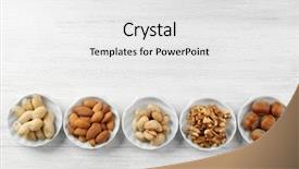  Presentation with peanuts - Presentation theme consisting of pistachios almonds peanuts walnut kernels background and a white colored foreground