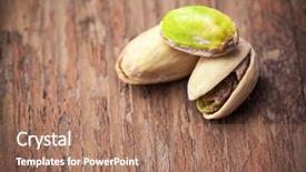  Presentation with salt - Amazing presentation design having pistachios with salt on wooden backdrop and a  colored foreground