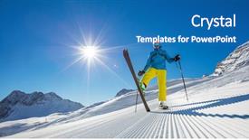  Presentation with resort - Slide deck consisting of piste in sunny day background and a teal colored foreground