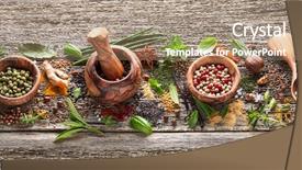  Presentation with herbs and spices - Slide set featuring pistil - spices and herbs on old background and a coral colored foreground