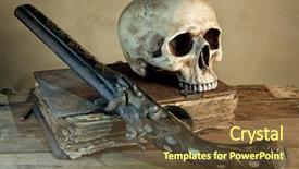  Presentation with old photo - Theme featuring pistol as in an old background and a tawny brown colored foreground