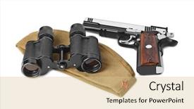  Presentation with forage - Audience pleasing slides consisting of pistol isolated on white backdrop and a lemonade colored foreground