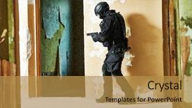  Presentation with armed forces - Amazing theme having special forces or anti-terrorist backdrop and a gold colored foreground