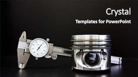  Presentation with measuring - Audience pleasing PPT layouts consisting of piston and measuring tool backdrop and a black colored foreground