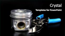  Presentation with engine - PPT theme enhanced with piston and scissors background and a  colored foreground