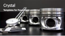  Presentation with measuring - Presentation theme with pistons and measuring tool background and a dark gray colored foreground
