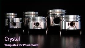  Presentation with engine - Cool new presentation design with pistons isolated on black backdrop and a wine colored foreground