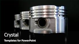 Presentation with engine - Presentation featuring pistons isolated on black background and a black colored foreground